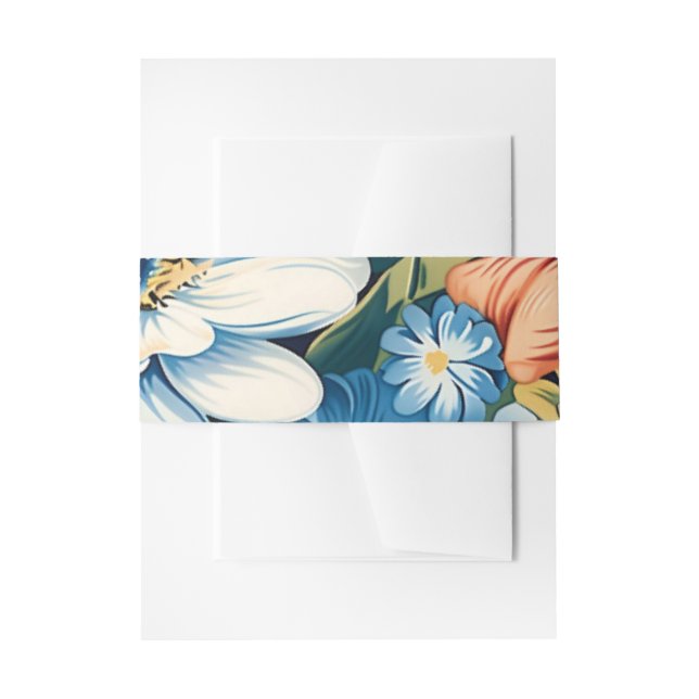 Cintas Para Invitaciones Modern Floral Botanical Wedding (Anverso Ejemplo)