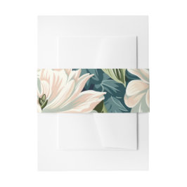 Cintas Para Invitaciones Modern Floral White Wedding