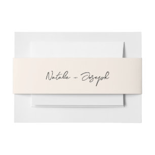 Cintas Para Invitaciones Modern Hand Written Retro Calligraphy Boho Boda