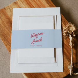 Cintas Para Invitaciones Modern Minimal Minimalist Blue Red Wedding
