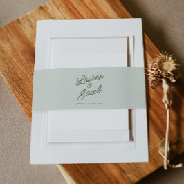 Cintas Para Invitaciones Modern Minimal Minimalist Sage Green Wedding