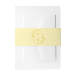 Cintas Para Invitaciones Modern Monogram Butter Yellow Wedding