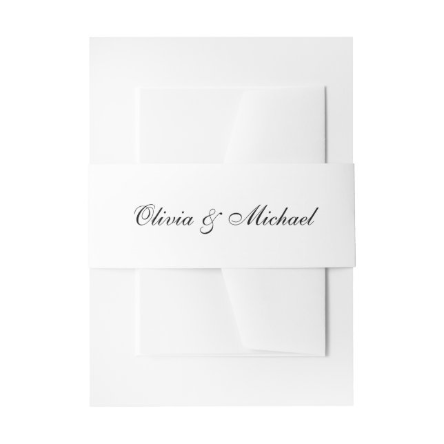 Cintas Para Invitaciones Modern Name Script Wedding (Anverso Ejemplo)