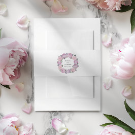 Cintas Para Invitaciones Modern Pink Floral Wreath Wedding