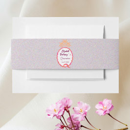 Cintas Para Invitaciones Modern Pink Peach Squiggle Butterflies Quinceañera