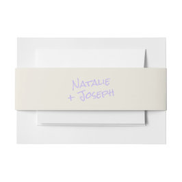 Cintas Para Invitaciones Modern Purple Hand Written Pastel Wedding