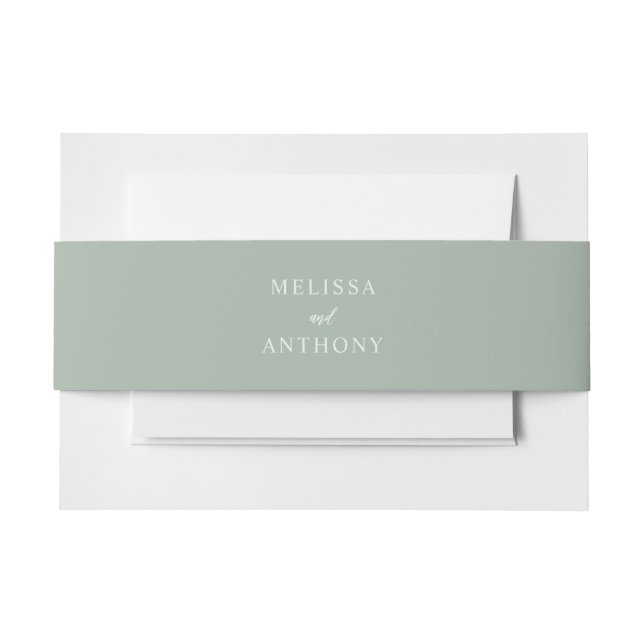 Cintas Para Invitaciones Modern Sage Green Minimalist Wedding (Anverso Ejemplo)
