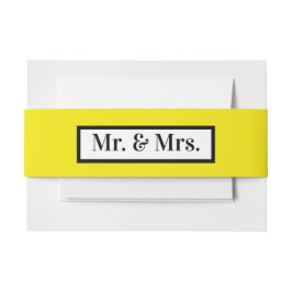 Cintas Para Invitaciones Modern Simple Retro Amarillo Sr. + Sra.