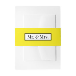 Cintas Para Invitaciones Modern Simple Retro Amarillo Sr. + Sra.