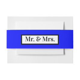 Cintas Para Invitaciones Modern Simple Retro Blue Mr. + Mrs.