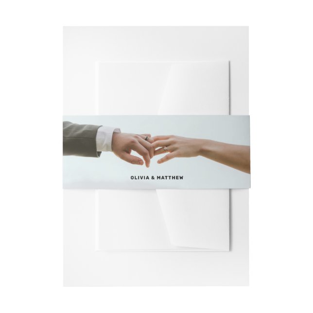 Cintas Para Invitaciones Modern Wedding | Minimalist Clean Simple Photo (Anverso Ejemplo)