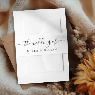 Cintas Para Invitaciones Modern White The Wedding Of