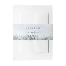 Cintas Para Invitaciones Modern Winter Forest Wedding Belly Band