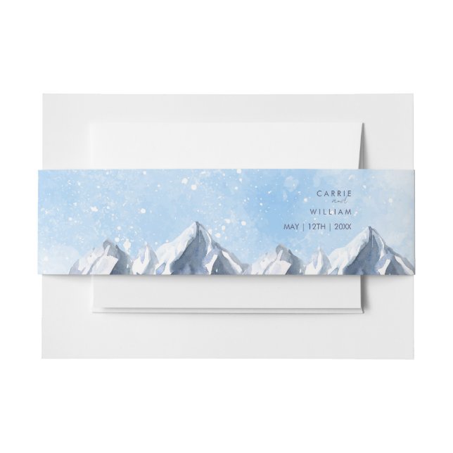 Cintas Para Invitaciones Modern Winter Mountain Pattern Wedding (Anverso Ejemplo)