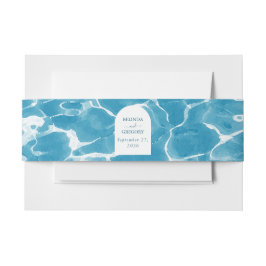 Cintas Para Invitaciones Moderna acuarela Blue Ocean Beach Wedding