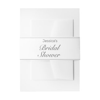 Cintas Para Invitaciones Moderna ducha de novia Minimalista negra blanca