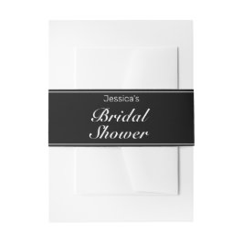 Cintas Para Invitaciones Moderna ducha de novia Minimalista negra blanca