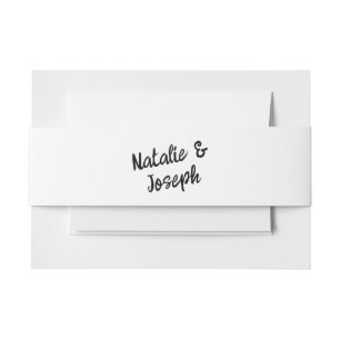 Cintas Para Invitaciones Moderna Mano Escrita Retro Negrita Boda Único