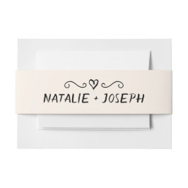 Cintas Para Invitaciones Moderna mano escrita traza retro Boda quirky