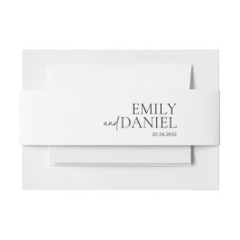 Cintas Para Invitaciones Moderna, sencilla, blanca y negra