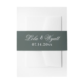 Cintas Para Invitaciones Moderna y elegante boda verde elegante