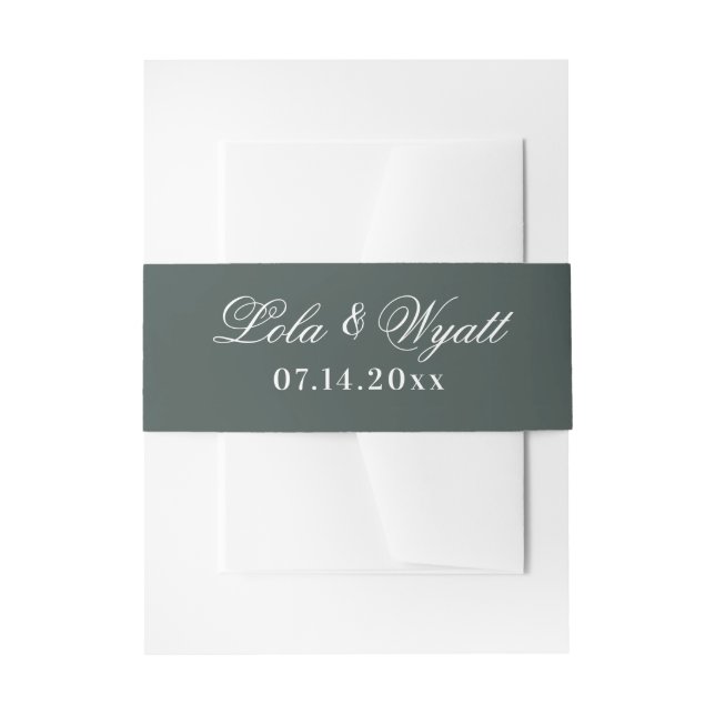 Cintas Para Invitaciones Moderna y elegante boda verde elegante (Anverso Ejemplo)
