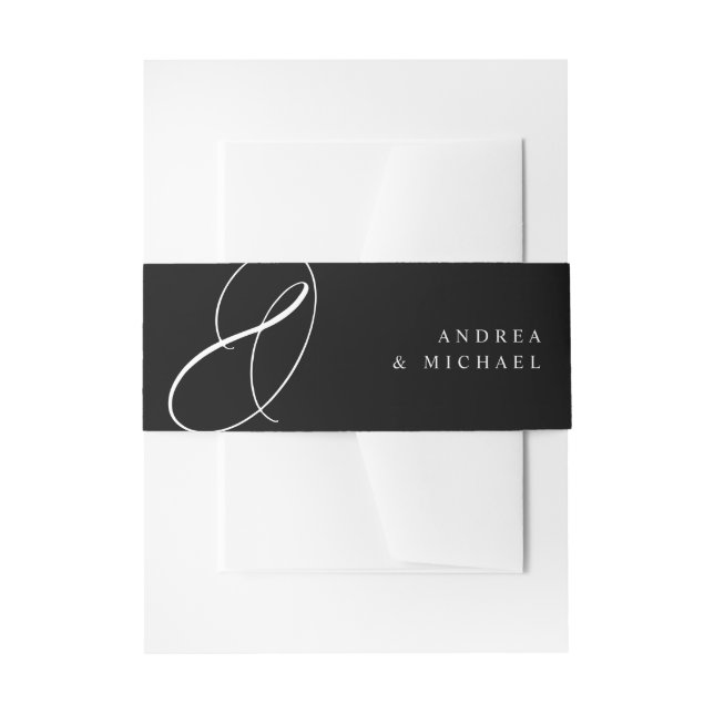 Cintas Para Invitaciones Moderna y elegante caligrafía Swirls Boda (Anverso Ejemplo)