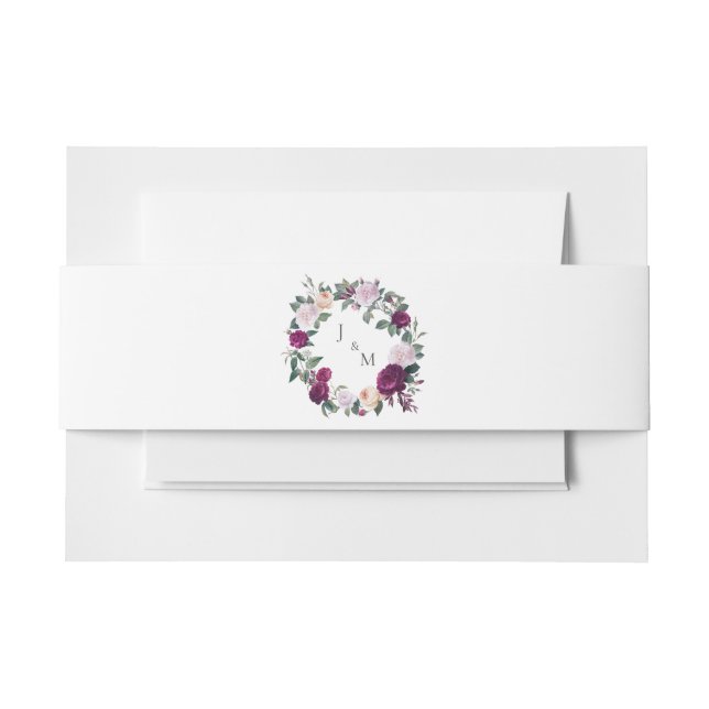 Cintas Para Invitaciones moderna y elegante suite boda burgundy (Anverso Ejemplo)