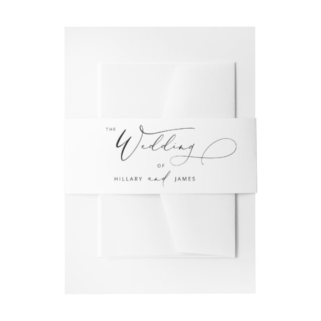 Cintas Para Invitaciones Moderno Boda de caligrafía elegante (Anverso Ejemplo)