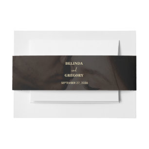Cintas Para Invitaciones Moderno Boda de superposición de foto de oro negro