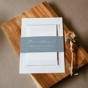 Cintas Para Invitaciones Moderno Boda elegante de escritura azul turbulento