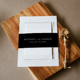 Cintas Para Invitaciones Moderno Boda elegante en blanco y negro