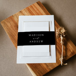 Cintas Para Invitaciones Moderno Boda elegante en blanco y negro