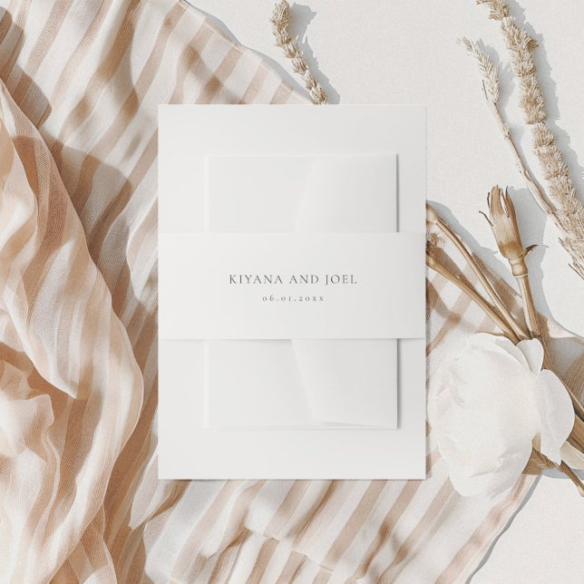 Cintas Para Invitaciones Moderno Boda simple negro y blanco (Subido por el creador)