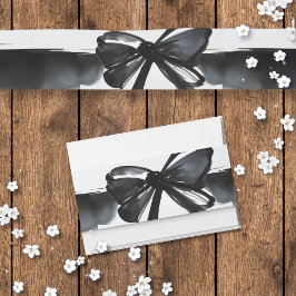 Cintas Para Invitaciones Moderno color de agua negro y blanco moderno color