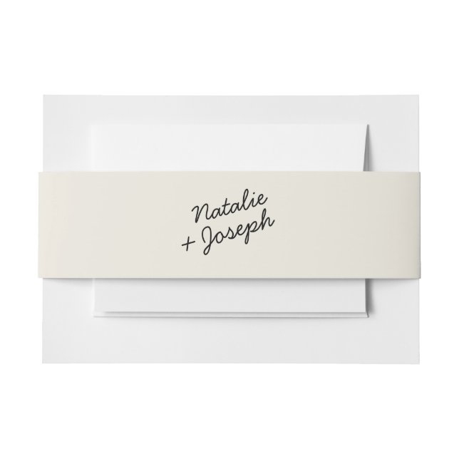 Cintas Para Invitaciones Moderno crema negra retro sincera Boda brillante (Anverso Ejemplo)