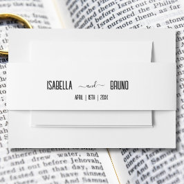 Cintas Para Invitaciones Moderno, elegante texto personalizado negro para b