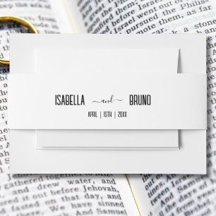 Cintas Para Invitaciones Moderno, elegante texto personalizado negro para b