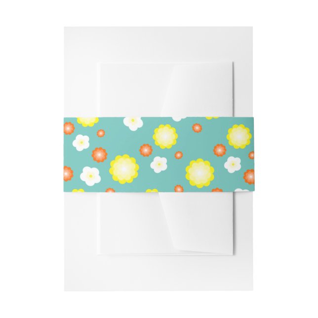 Cintas Para Invitaciones Moderno gradiente lindo Daisy flores patrón girato (Anverso Ejemplo)