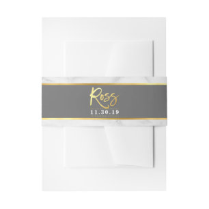 Cintas Para Invitaciones MODERNO MARBLE patrón simple gris gris oro ROSS