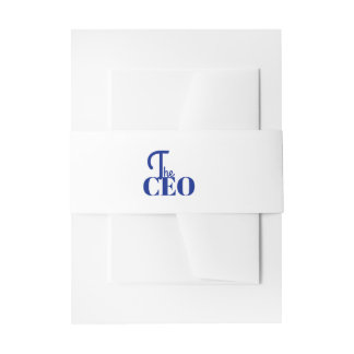 Cintas Para Invitaciones Moderno Minimal El CEO Azul