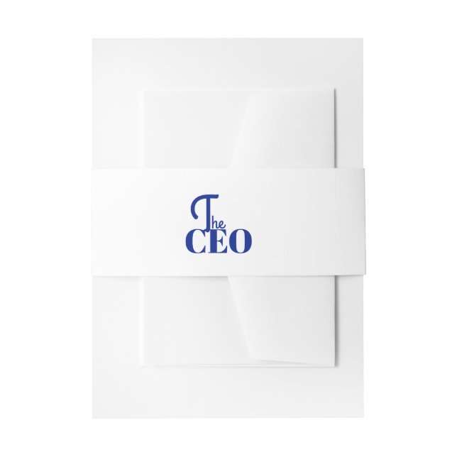Cintas Para Invitaciones Moderno Minimal El CEO Azul (Anverso Ejemplo)