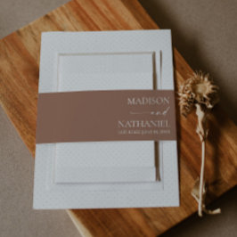 Cintas Para Invitaciones Moderno Minimalista elegante Mocha Mousse Boda