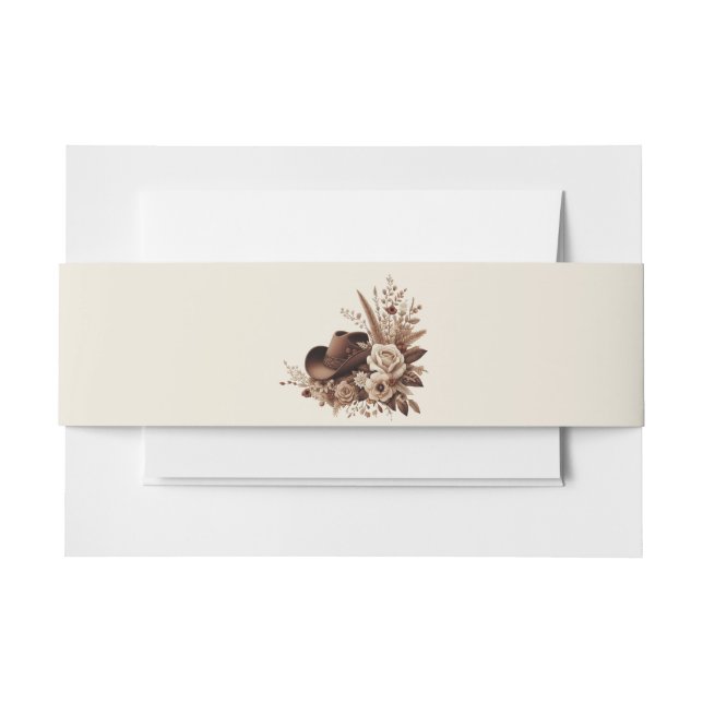 Cintas Para Invitaciones Moderno País Elegante Occidental- Floral (Anverso Ejemplo)