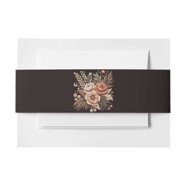 Cintas Para Invitaciones Moderno País Elegante Occidental- Floral (Anverso Ejemplo)