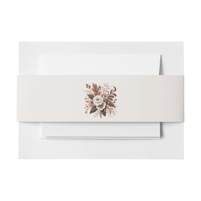 Cintas Para Invitaciones Moderno País Elegante Occidental- Floral (Anverso Ejemplo)