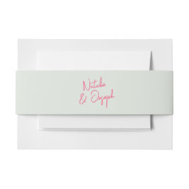 Cintas Para Invitaciones Moderno Retro Verde Rosa Whimsical Boda Brillante