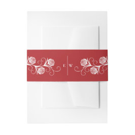 Cintas Para Invitaciones Moderno Rosa gótico Swirls Crimson Boda rojo