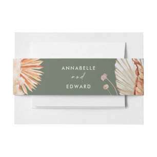 Cintas Para Invitaciones moderno sage verde bohemian pampas hierba botánica