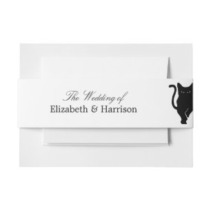 Cintas Para Invitaciones Moderno y capataz Boda negro de gato